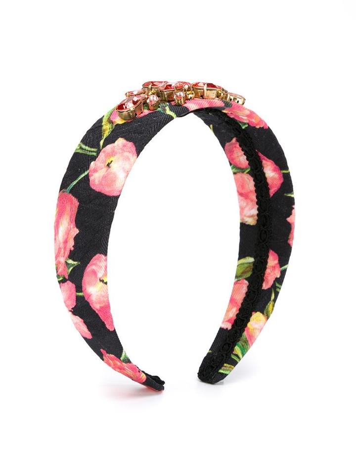 Dolce & Gabbana Kids Tulip Brocade Headband, Girl's, Black