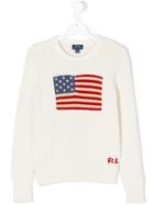 Ralph Lauren Kids Flag Knitted Sweater - White