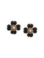 Goossens Flower Earrings - Black
