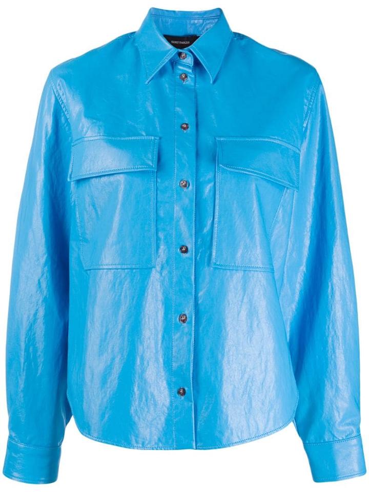Cédric Charlier Chest Pocket Shirt - Blue