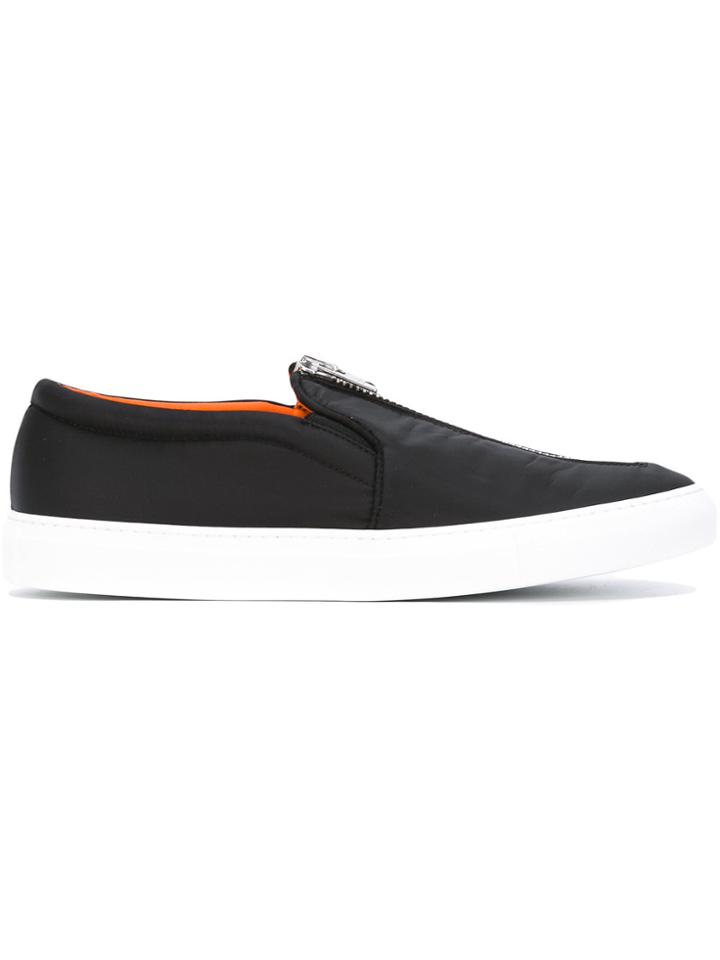 Joshua Sanders Front Zip Slip-on Sneakers - Black