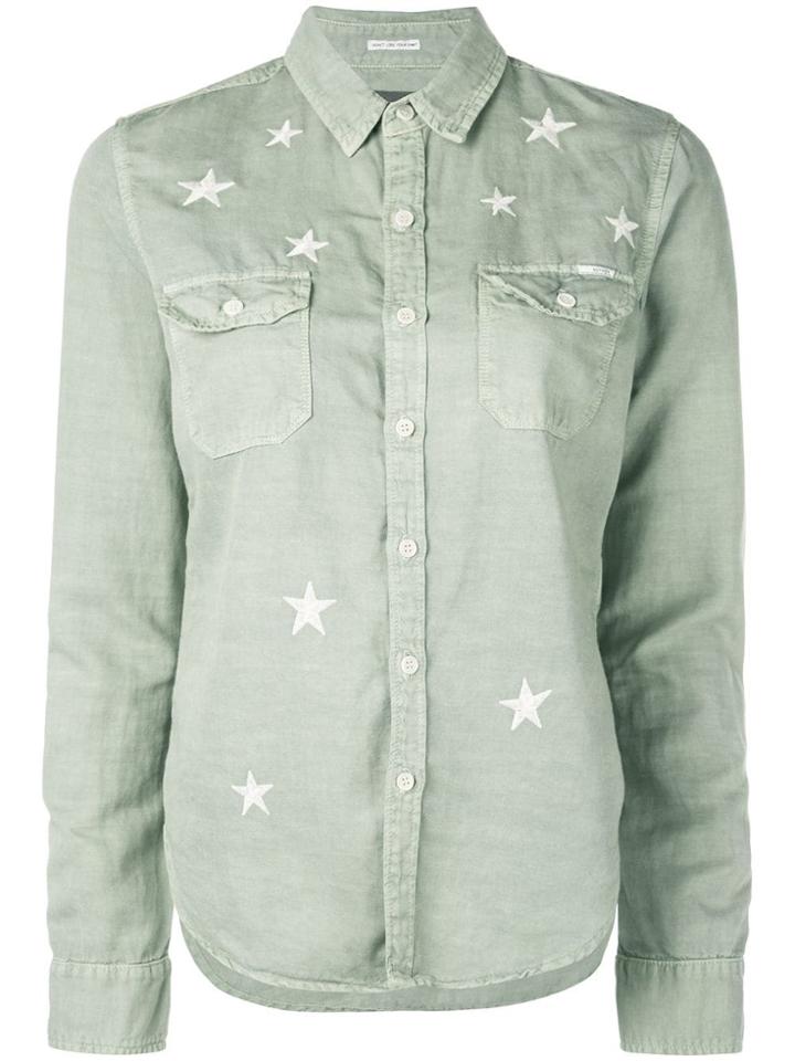 Mother Star Embroidered Cargo Shirt - Green