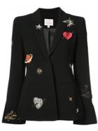 Cinq A Sept Patch Detail Fitted Blazer - Black