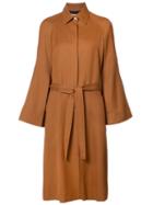 Rosetta Getty Belted Coat, Women's, Size: 4, Brown, Cotton/cupro/viscose