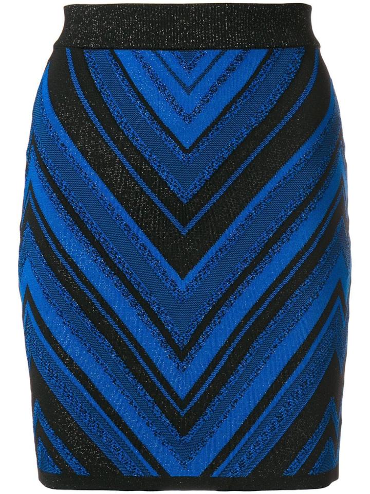 Balmain Geometric Print Mini Skirt - Black