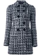 Dolce & Gabbana Bouclé Midi Coat, Women's, Size: 46, Grey, Silk/cotton/acrylic/wool