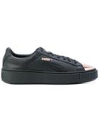 Puma Metallic Toe Lace-up Sneakers - Black