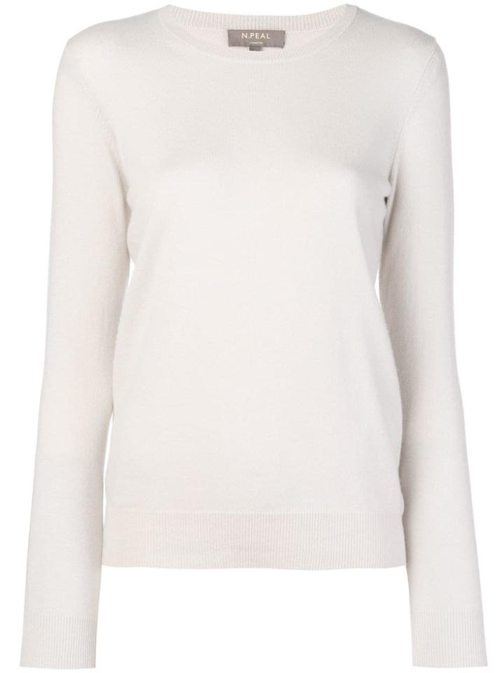 N.peal Round Neck Knitted Sweater - Neutrals