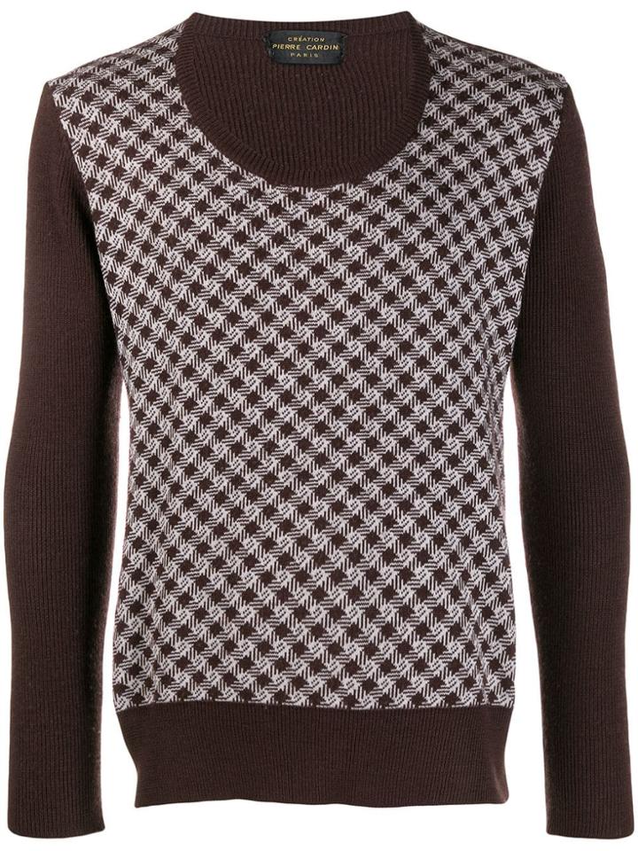 Pierre Cardin Pre-owned 1970's Geometric Intarsia Jumper - Brown