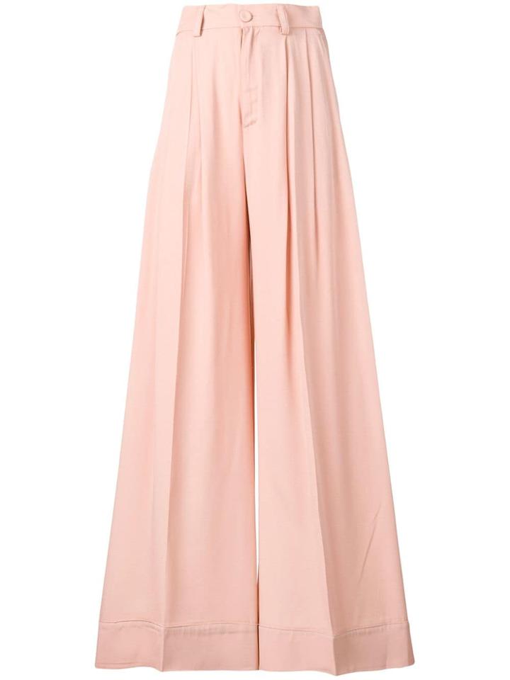 Semicouture Pleated Palazzo Pants - Pink