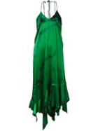 Marques'almeida Asymmetric Ruffle Cami Dress, Women's, Size: Small, Green, Silk