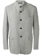 Issey Miyake Men Buttoned Jacket, Size: 2, Grey, Linen/flax/wool/cupro