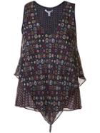Derek Lam 10 Crosby Printed Tank Top, Women's, Size: 0, Blue, Silk