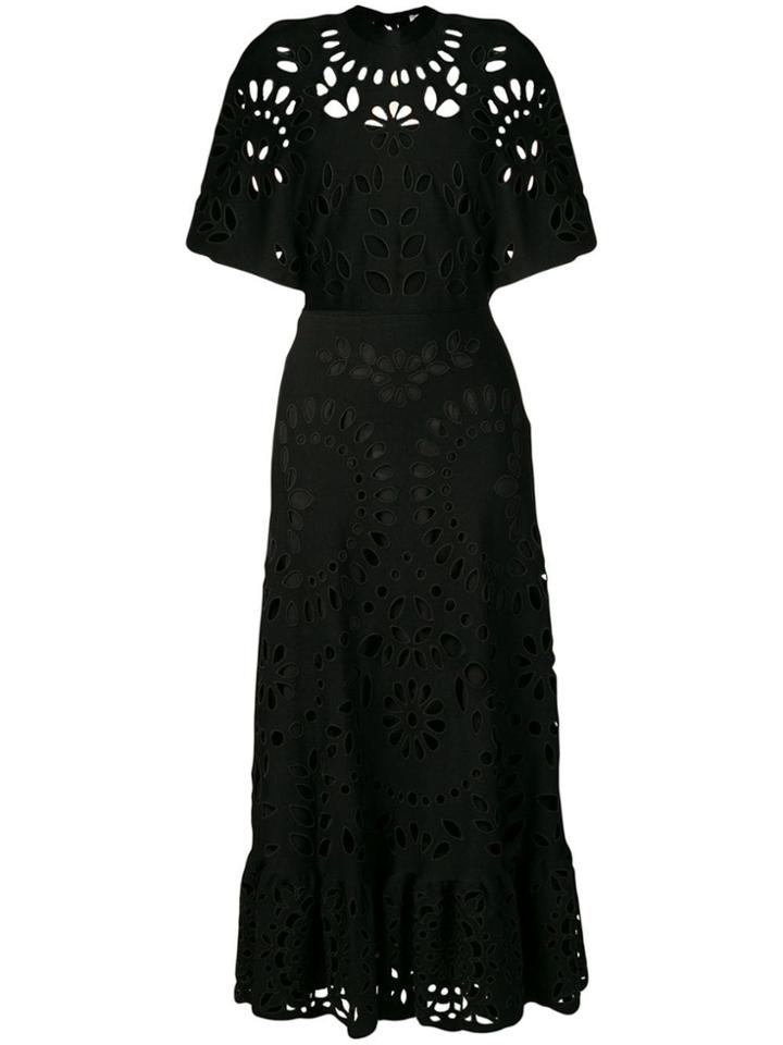 Valentino Cut-out Broderie Anglaise Dress - Black