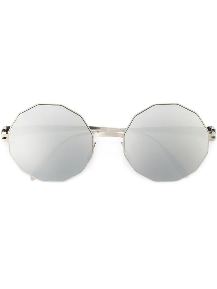 Mykita - 'veruschka' Sunglasses - Unisex - Stainless Steel - One Size, Grey, Stainless Steel