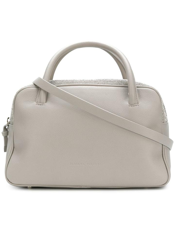 Fabiana Filippi Zipped Glitter Handbag - Grey