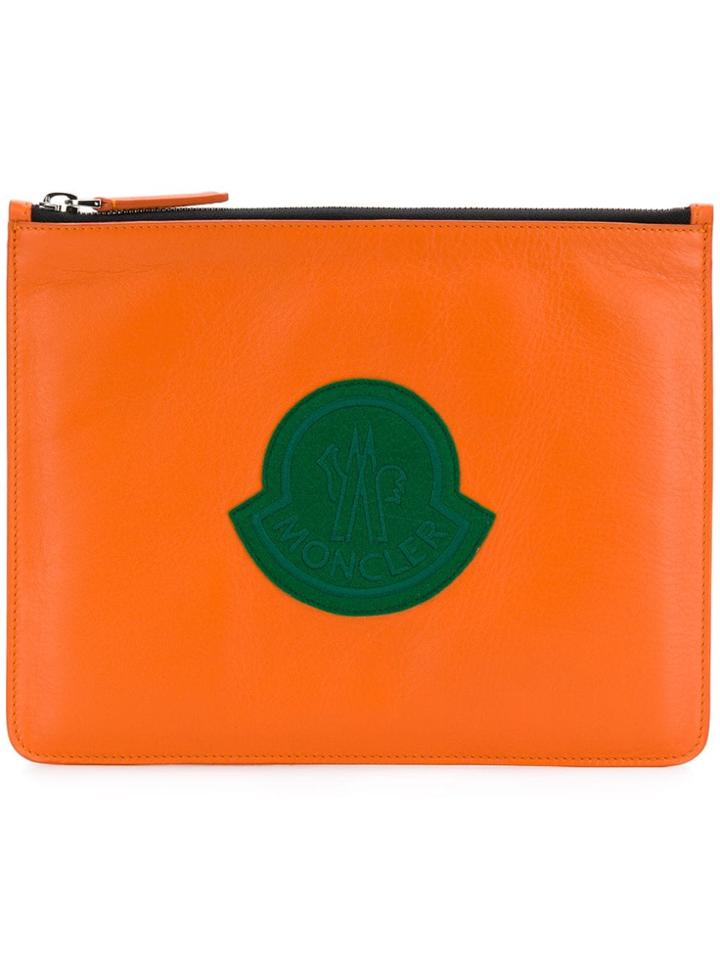 Moncler Logo Patch Clutch Bag - Yellow & Orange