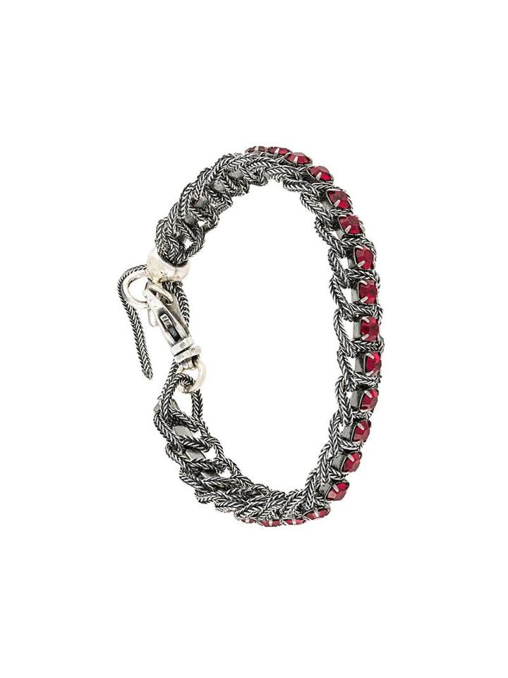 Emanuele Bicocchi Beaded Bracelet, Men's, Size: Medium, Red