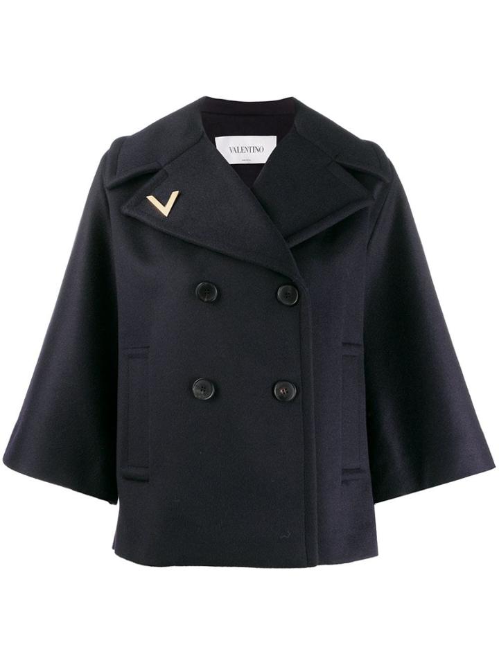 Valentino Flare Sleeve Coat - Blue