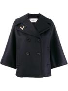 Valentino Flare Sleeve Coat - Blue