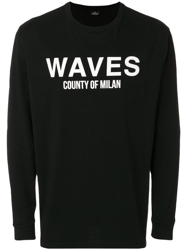 Marcelo Burlon County Of Milan Waves Sweatshirt - Black