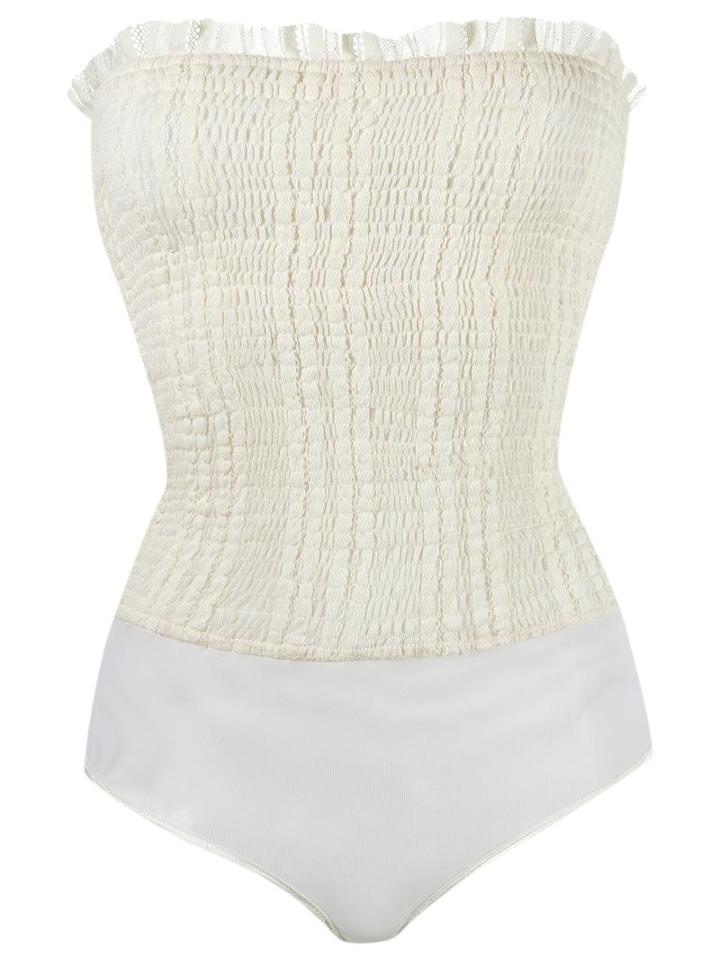 Talie Nk Ruffled Bodysuit, Women's, Size: 36, White, Polyester