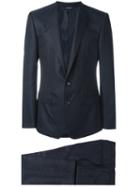 Dolce & Gabbana Patterned Suit, Men's, Size: 50, Blue, Virgin Wool/silk/viscose/acetate