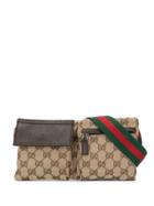 Gucci Vintage Shelly Line Gg Pattern Bum Bag - Brown