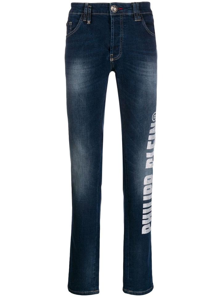 Philipp Plein Super Straight Flame Jeans - Blue