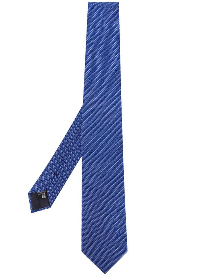 Emporio Armani Chevron Tie - Blue