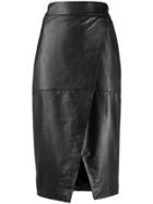 L'autre Chose Ruched Pencil Skirt - Black
