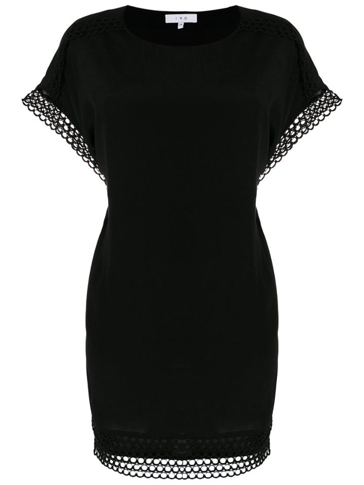 Iro Embroidered Trim T-shirt Dress - Black