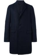 Z Zegna Single Breasted Coat, Men's, Size: 52, Blue, Cotton/polyamide/cupro/wool