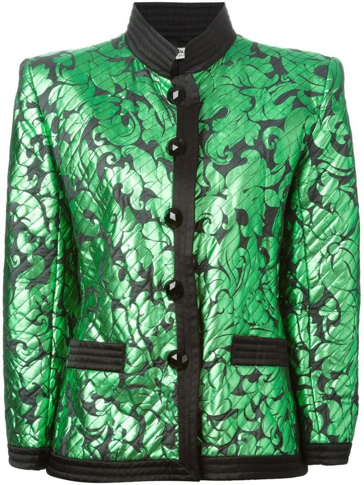 Yves Saint Laurent Pre-owned Fitted Jacquard Jacket - Green