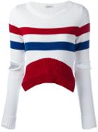 Dondup Striped Jumper, Women's, Size: Small, White, Cotton