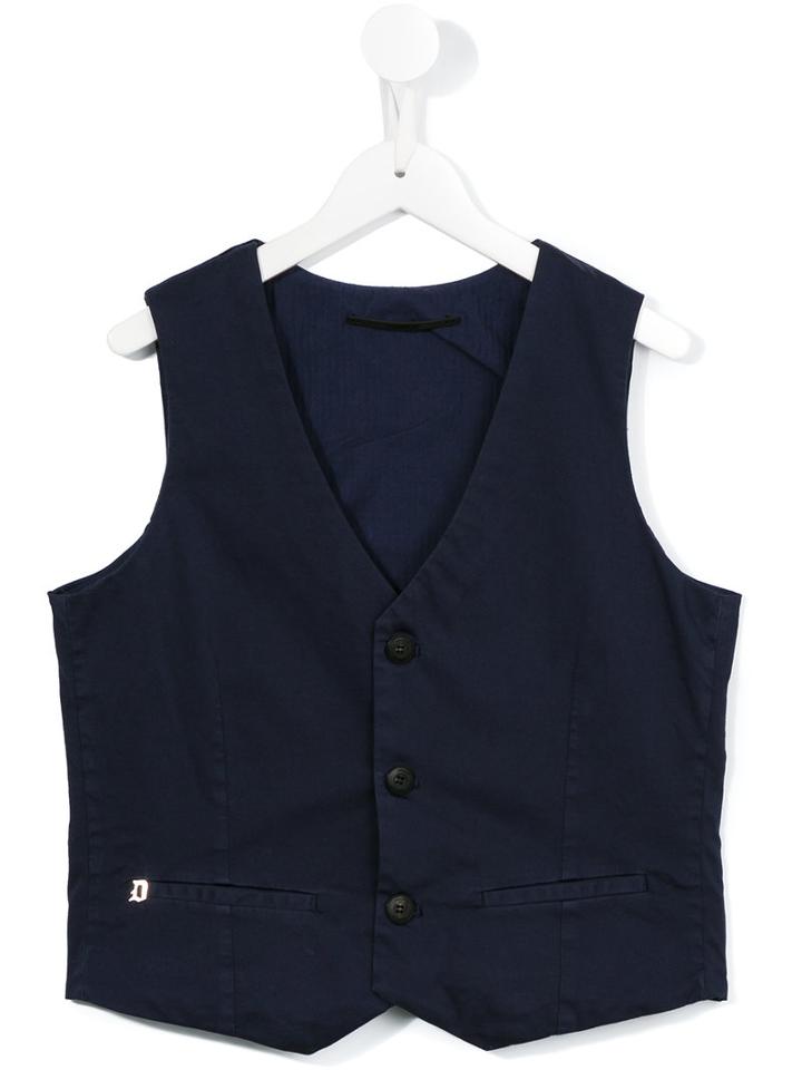 Dondup Kids Classic Waistcoat, Boy's, Size: 14 Yrs, Blue