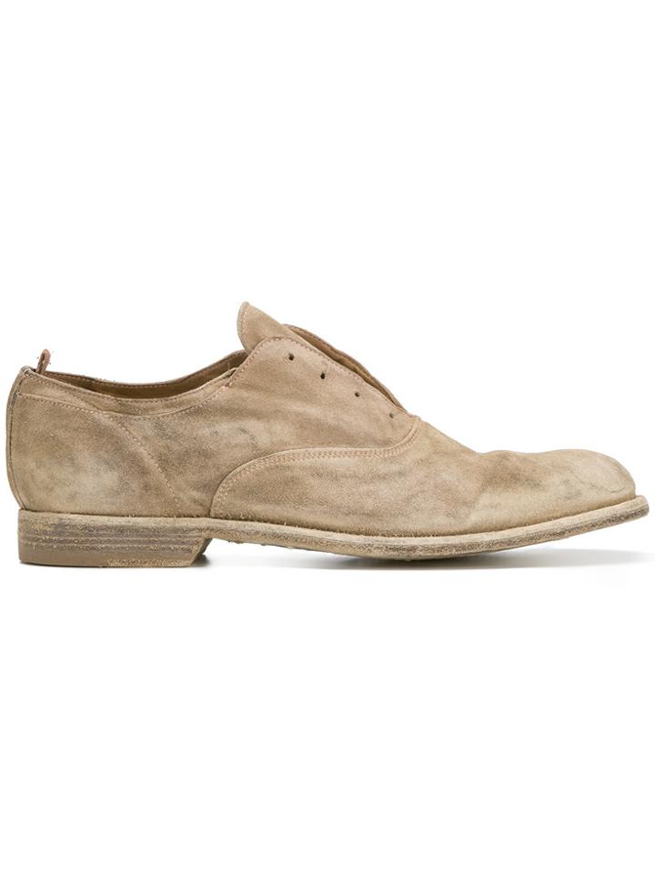 Officine Creative Distressed Derby Shoes - Nude & Neutrals