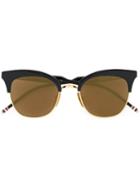 Thom Browne Eyewear 18k Gold Titanium & Navy Acetate Sunglasses - Blue