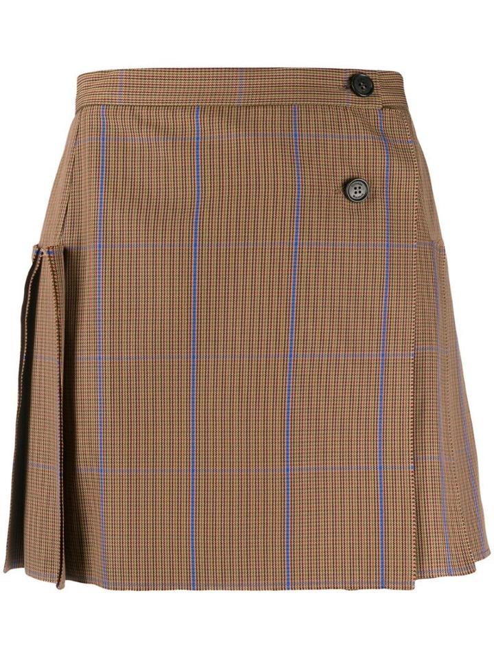 Vivienne Westwood Anglomania Check Pleated Mini Skirt - Brown