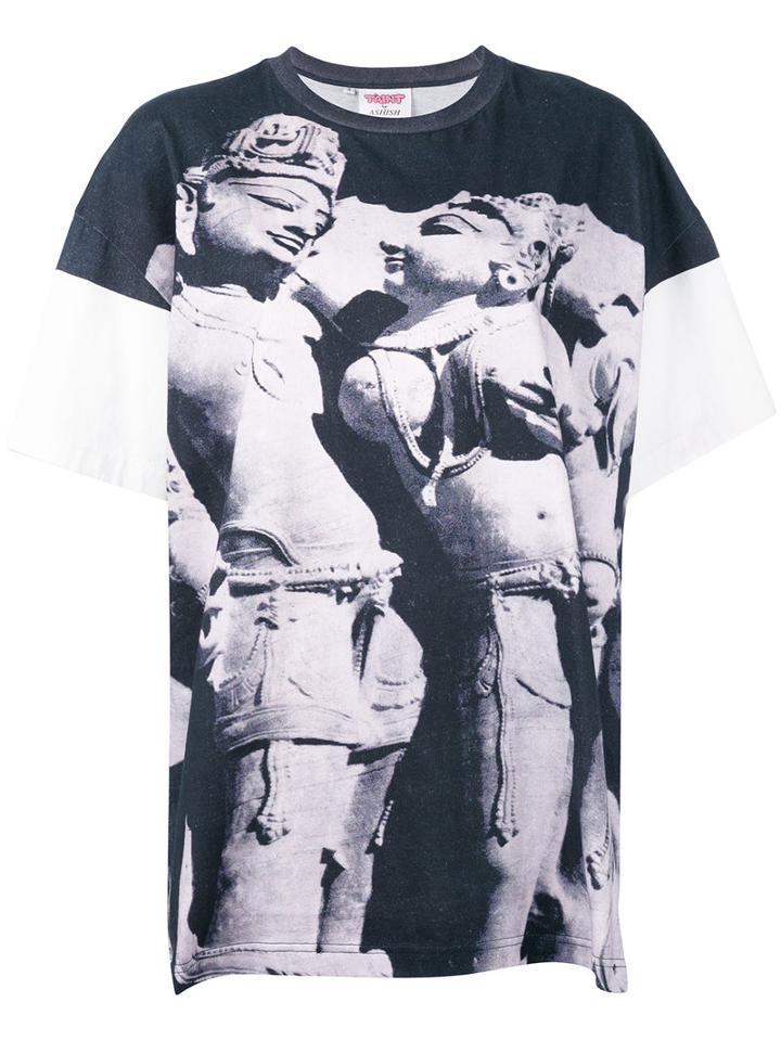 Ashish - Sculpture Print T-shirt - Women - Cotton - S, Blue, Cotton