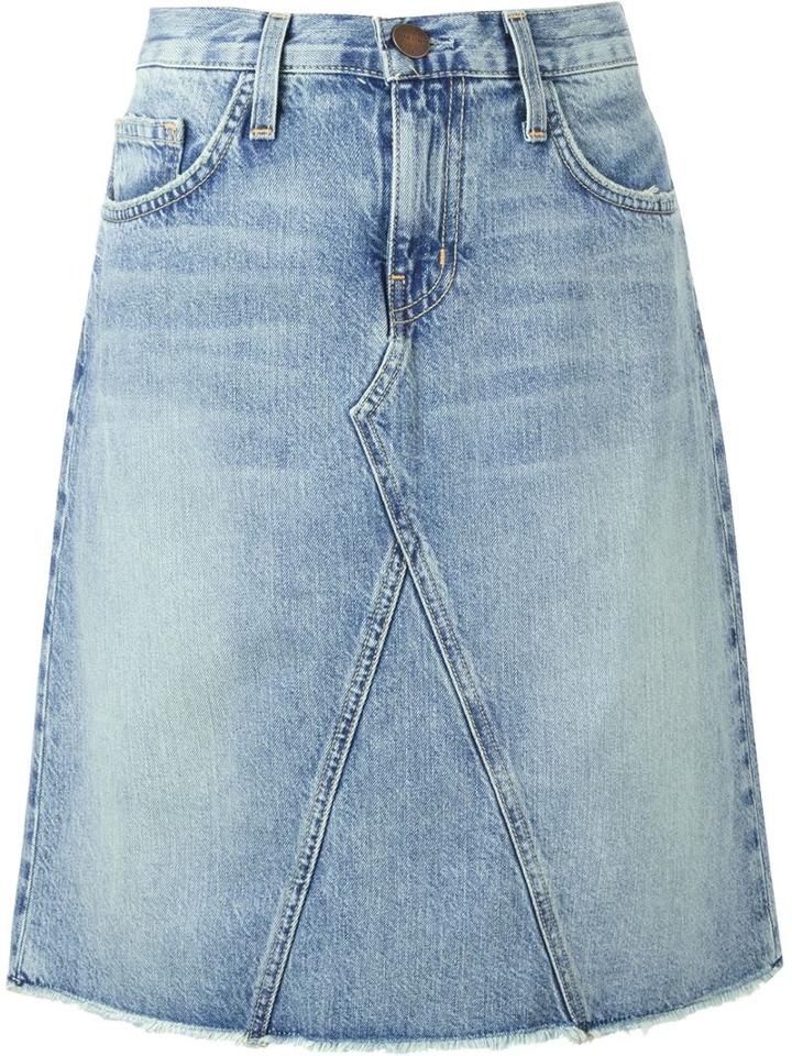 Current/elliott The Reworked Denim Skirt, Women's, Size: 27, Blue, Cotton/lyocell