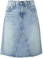 Current/elliott The Reworked Denim Skirt, Women's, Size: 27, Blue, Cotton/lyocell