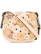 Coach - Flower Embellished Crossbody Bag - Women - Leather/metal (other) - One Size, Women's, Pink/purple, Leather/metal (other)