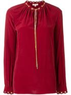 Michael Michael Kors Gold Chain Blouse - Red
