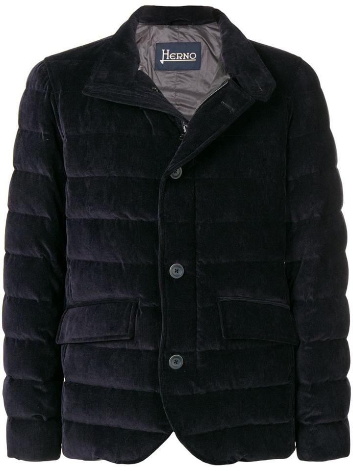 Herno Corduroy Padded Jacket - Blue