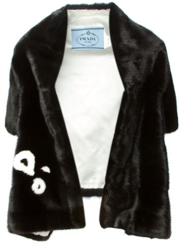 Prada Vintage Mink Fur Open Front Jacket - Black