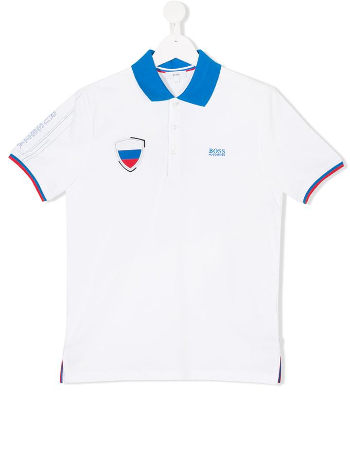Boss Kids Teen Russia Polo Shirt - White