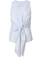 Derek Lam 10 Crosby Wrap Detail Tank, Women's, Size: 0, Blue, Cotton