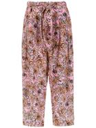 Andrea Marques Silk Cropped Trousers - Pink & Purple
