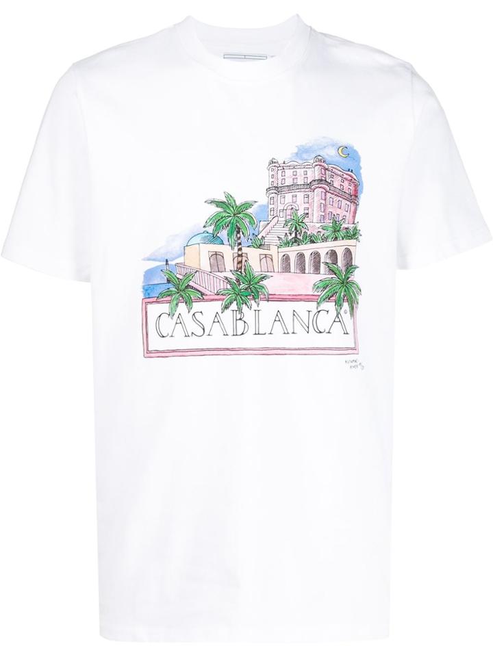 Casablanca Logo Print T-shirt - White